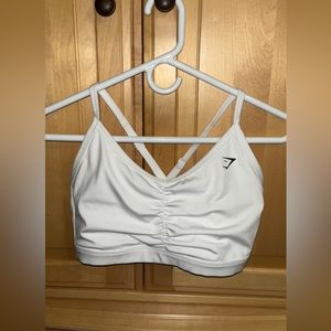 gymshark white ruched training bra